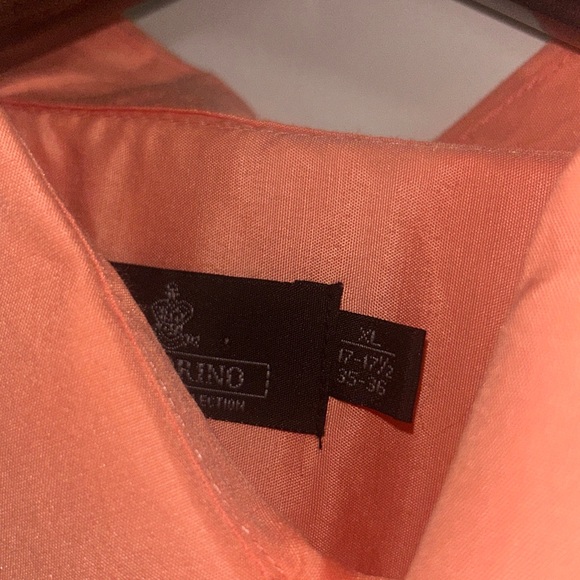 Vittorino Dress Shirt Men's Size XL 17-17 1/2 35-36 Orange Long Sleeve - Picture 3 of 11